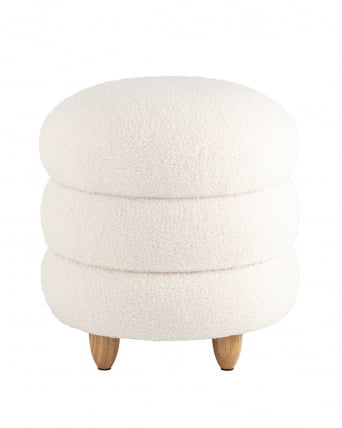 Пуф с ящиком Винни L Тедди белый_0