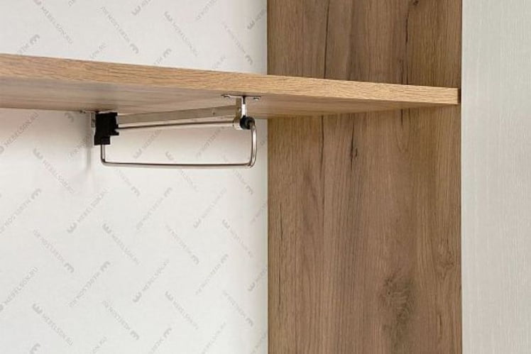 Шкаф двухдверный Бери MPR-024 Дуб крафт золотой/белое дерево_9