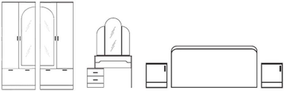 Спальный гарнитур Ольга 1 ЛДСП с молдингом, Белый_59428_1