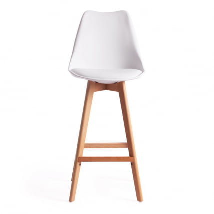 Стул барный TULIP BAR (mod. C1014H) / 1 шт. в упаковке пластик/дерево, 57 х 48 х 104 см, белый 018 /натуральный_4