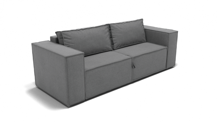 Диван Хилтон-1 (ЗР) Цвет фасада: Светло серый; Тип: Прямой; Материал фасада: Металл/Велюр_0