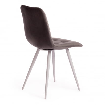 Стул CHILLY (mod. 7095-1) ткань/металл, 45x53х88 см, высота до сиденья 50 см, серый barkhat 26/белый_2