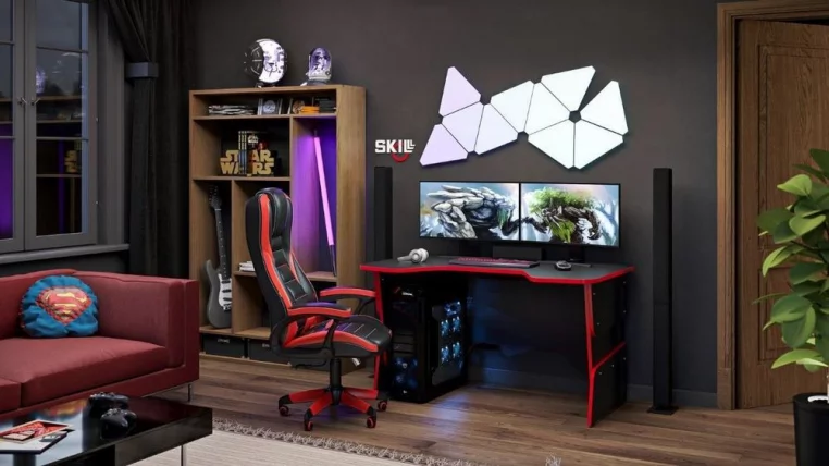 Компьютерный стол SKILL SSTG 1385 Металлик_4