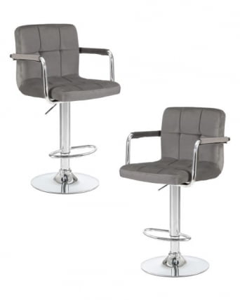 Стул барный DOBRIN KRUGER ARM (серый велюр (MJ9-75)) 2 шт_0