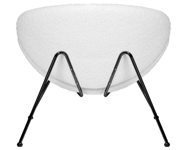 Кресло дизайнерское DOBRIN EMILY (белый (букле) ткань, черное основание) 2 шт_6