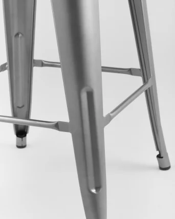 Стул полубарный Tolix Wood со спинкой Серебристый_8