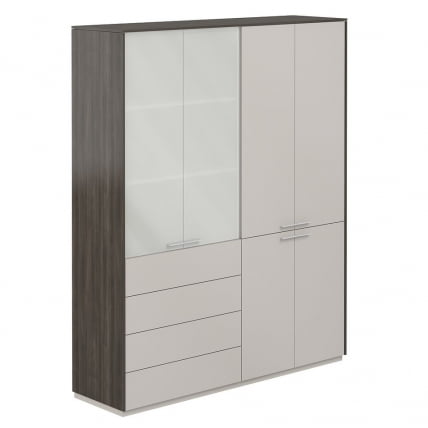 Шкаф высокий двойной Atlas NZ-0321+NZ-0332.BT.GS Бренсон Трюфель Серый камень_0