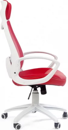 Кресло для руководителя CHAIRMAN 840 white  Комбинированный красный_2