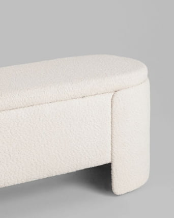 Банкетка Taks с местом для хранения букле белый_2