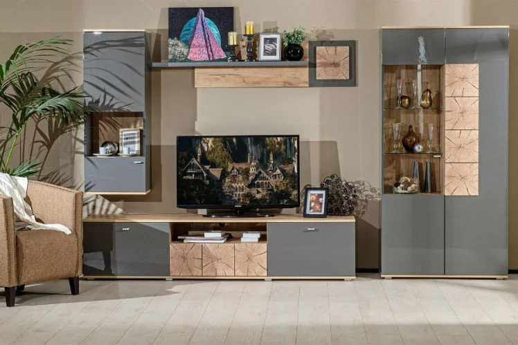 Гостиная Фиджи №1 Дуб Золотой/Антрацит_0