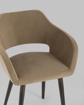 Стул с подлокотниками Саймон велюр Капучино_7