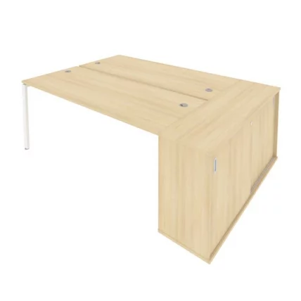 Рабочая станция с опорным шкафом-купе Metal System Б.РС-СШК-1.5 Акация/Белый_0
