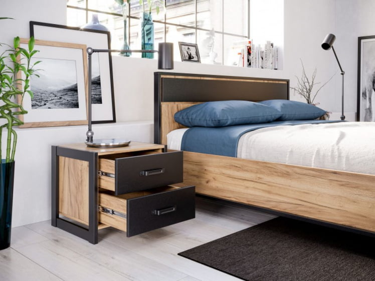 Комплект мебели для спальни Техно №01 Дуб Золотой Черный_2