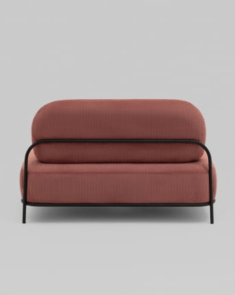 Диван Стоун велюр рельефный коралловый_4