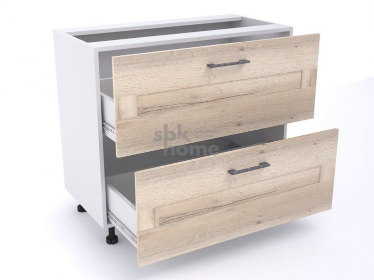 Стол с ящиками СЯ-90 (2), Дублин (900*470*820) Дуб галифакс белый, 21623 _1