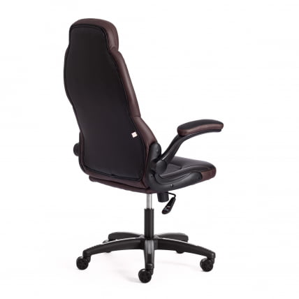 Кресло офисное BAZUKA кож/зам, черный/черный перфорированный/коричневый, 36-6/36-6/06/36-36_2