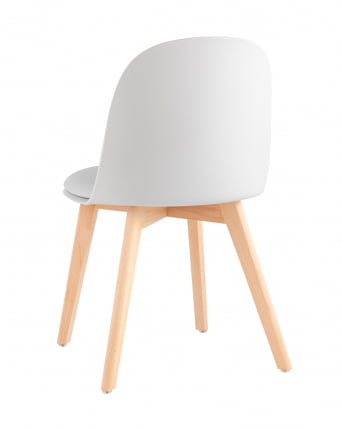 Стул Fog с подушкой Светло-серый деревянные ножки_3