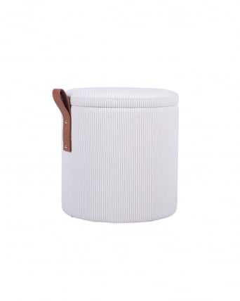 Пуф Руни S с ящиком вельвет белый_0