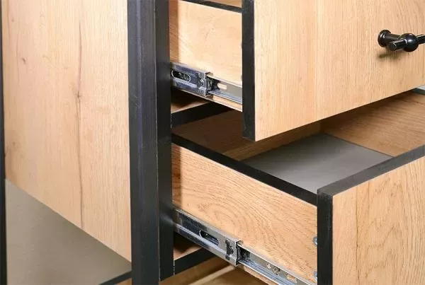 Стеллаж Берген 3 Дуб Крафт Золотой Черный_4