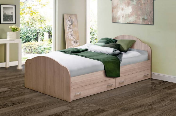 Кровать с ящиками на уголках №1 ЛДСП 1600*2000 Венге_0