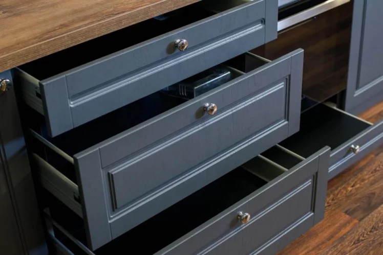 Тумба кухонная 400 с 3 ящиками (4) Мокка ЛД 274.110.000.129 Черная Дуб фактурный антрацит_1