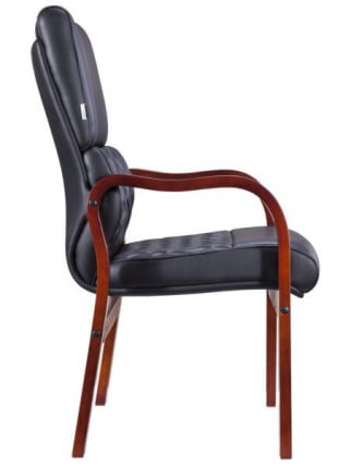 Стул руководителя Everprof President Wood CF Экокожа Черный_1