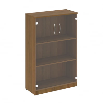 Шкаф средний широкий (2 средние двери стекло) NOVA S В.СТ-2.4 Орех Гварнери_0