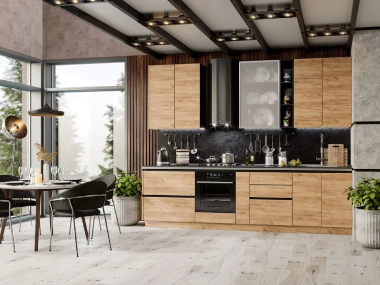 Шкаф кухонный 400 со стеклом (левый) Шервуд ЛД 281.321.000.022 Черный_2