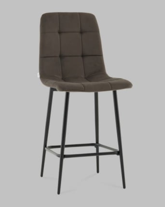Стул полубарный Одди ПБ велюр темно-серый_0