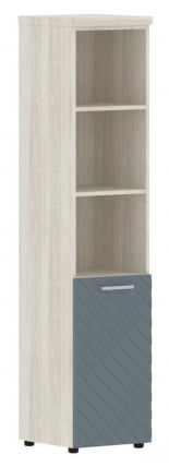 Шкаф колонка с глухой малой дверью и топом (правый) Torr LUX TLHC 42.5 R Сосна Эдмонд Серо-голубой_0