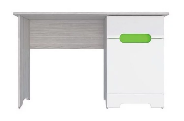 Стол Палермо-3 Юниор Белый глянец Ясень шимо светлый Зеленый_1