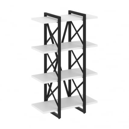 Стеллаж на регулируемых опорах - 4 полки LOFT VR.L-MST.O-4.4V Металл черный Белый Бриллиант_0