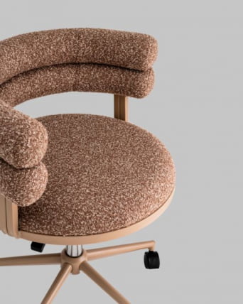 Стул офисный Понтй светло-коричневый бежевые ножки / Ponty_7