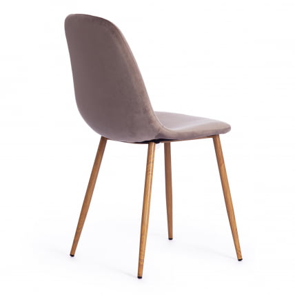 Стул BREEZE (mod. 4724) металл/вельвет, 44х48х87см, серо-бежевый/натуральное дерево_2