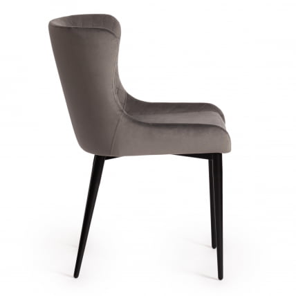 Стул MANTRA (mod. 713) ткань/металл, 49х61х82 см, высота до сидения 49 см, серый barkhat 26/черный_1