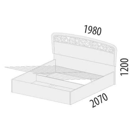 Кровать с подъемным механизмом 180*200 Катрин 92.22 Дуб венге Белый песок Санчо крем_1