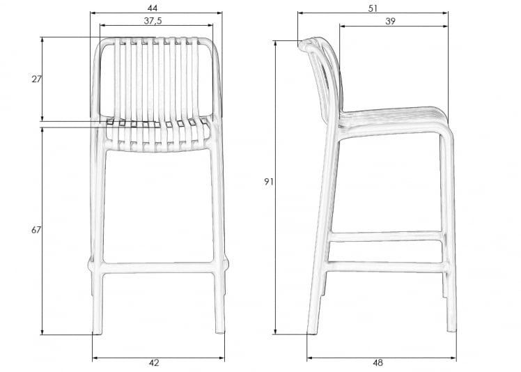 Стул полубарный DOBRIN CHLOE Черный_9