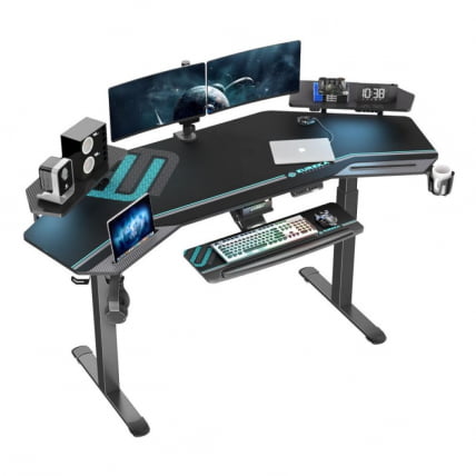 Стол для компьютера (для геймеров) с подставкой под клавиатуру и электрической регулировкой по высоте Eureka ERK-ES71-B-EU_1