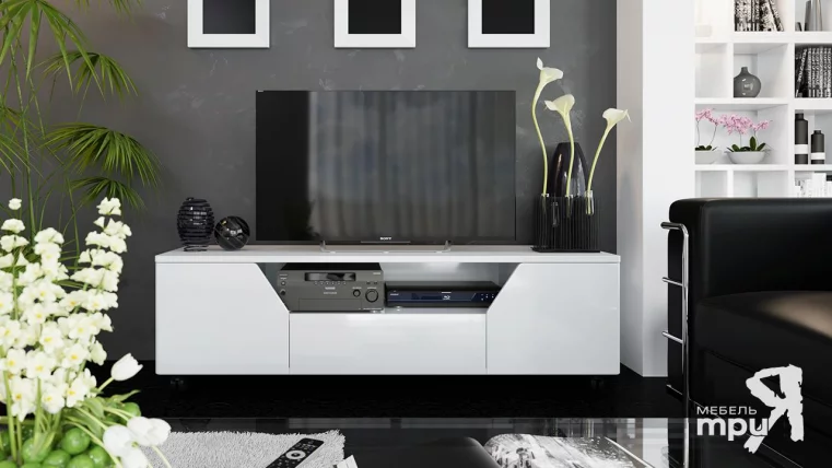 Тумба ТВ тип 4 Diamond Белый глянец_2