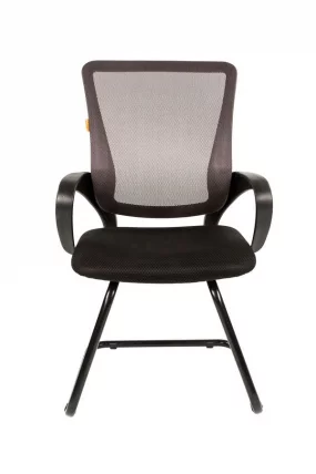 Кресло для посетителей CХАИРМАН 969 В (В)сетка серая/ткань черная / CHAIRMAN (V)сетка_1