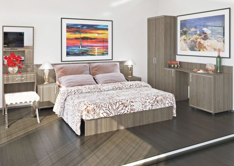 Кровать с ортопедическим основанием и изголовьем LIGHT С-КИ-120 Вяз Благородный_1