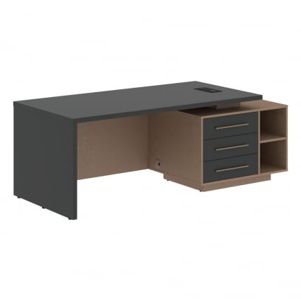 Стол руководителя правый VELION VCT 2190 R Яшма черный Кобра_0