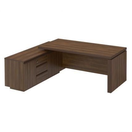 Стол руководителя на опорной тумбе MARK МК 136 правый Орех тоскана_0