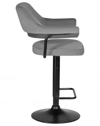 Стул барный DOBRIN CHARLY BLACK (серый велюр (MJ9-75))_2