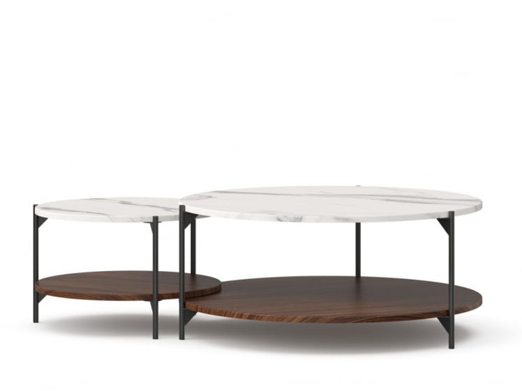 Комплект журнальных столов Вилена Орех/Монте Белый_2