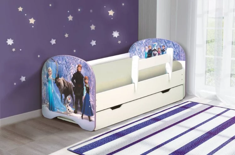 Кровать детская с фотопечатью с 1 ящиком 700*1400 Холодное сердце_1