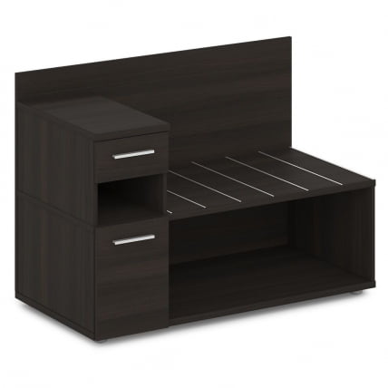 Тумба багажная с ящиком и дверью левый Ornata 	Н-444 Л Дуб Честерфилд_0