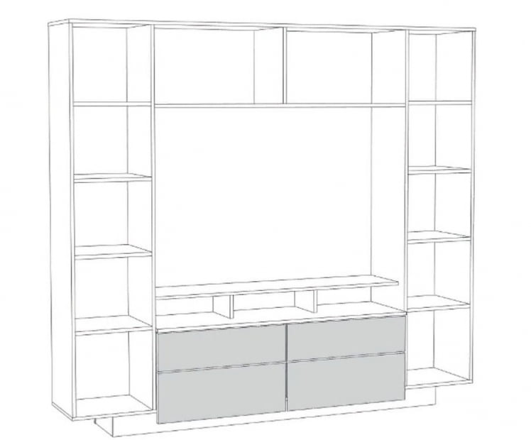 Шкаф комбинированный Румба 03.272 Белый Белый глянец_2