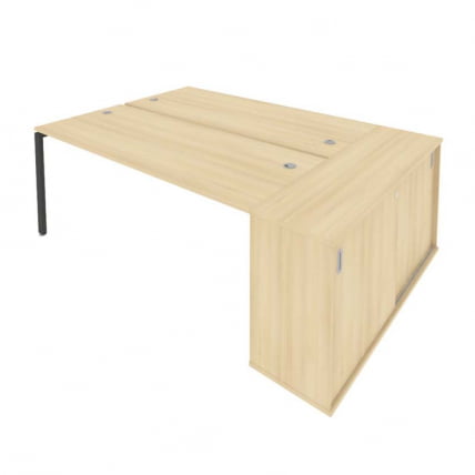 Рабочая станция с опорным шкафом-купе Metal System Б.РС-СШК-1.5 Акация/Антрацит_0