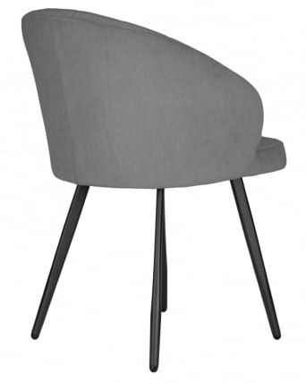 Стул обеденный DOBRIN NAOMI (ЭМАЛЬ ЧЕРНЫЙ МУАР велюр Catania Stone)_4